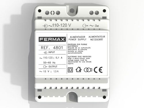 Aliment. DIN4 110-120VAC/12VAC-1.5A FERMAX