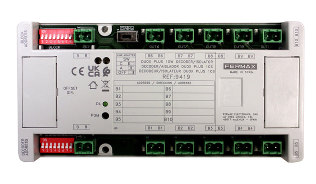 Decoder/aislador DUOX Plus 10S FERMAX
