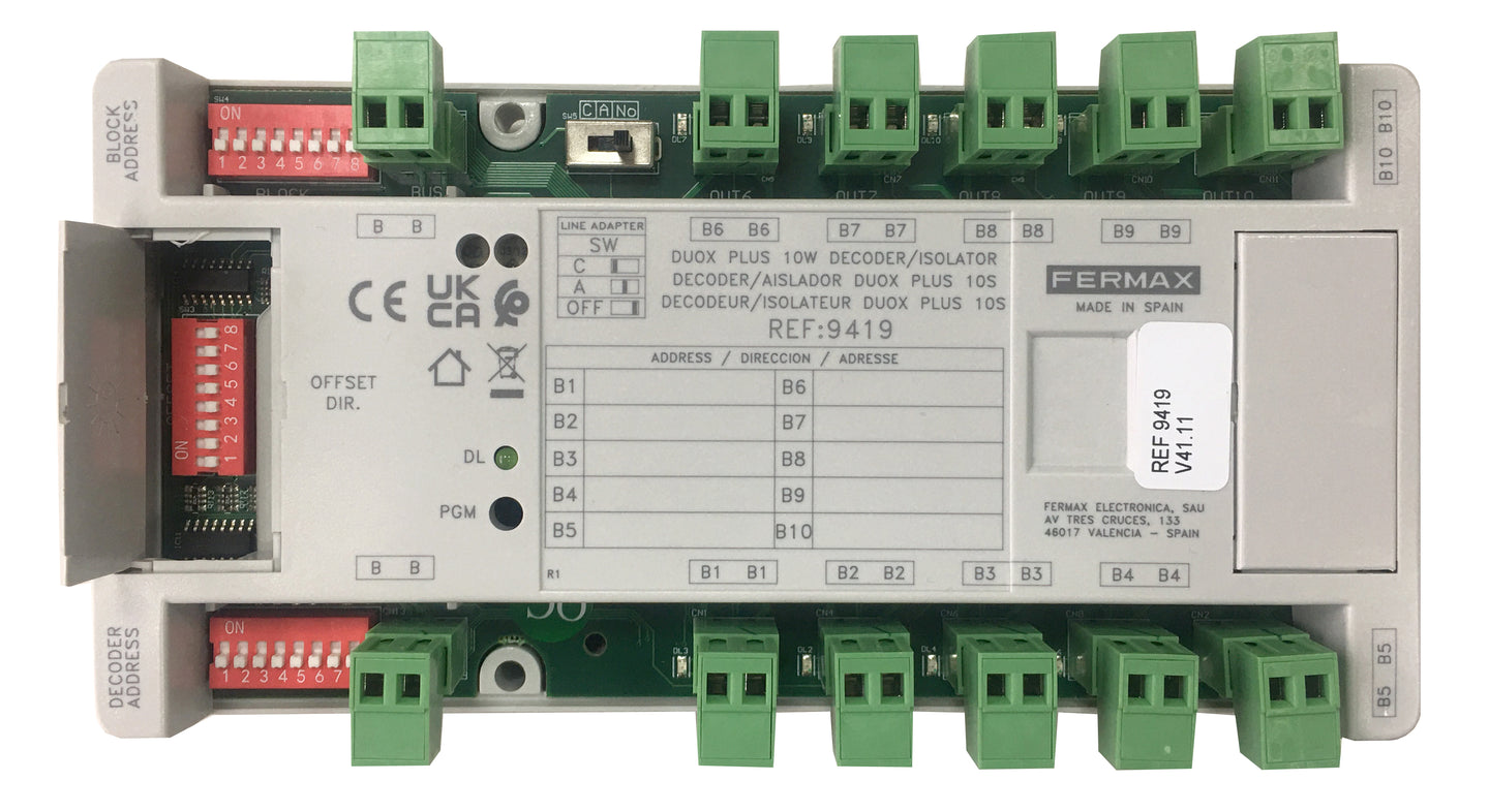 Decoder/aislador DUOX Plus 10S FERMAX