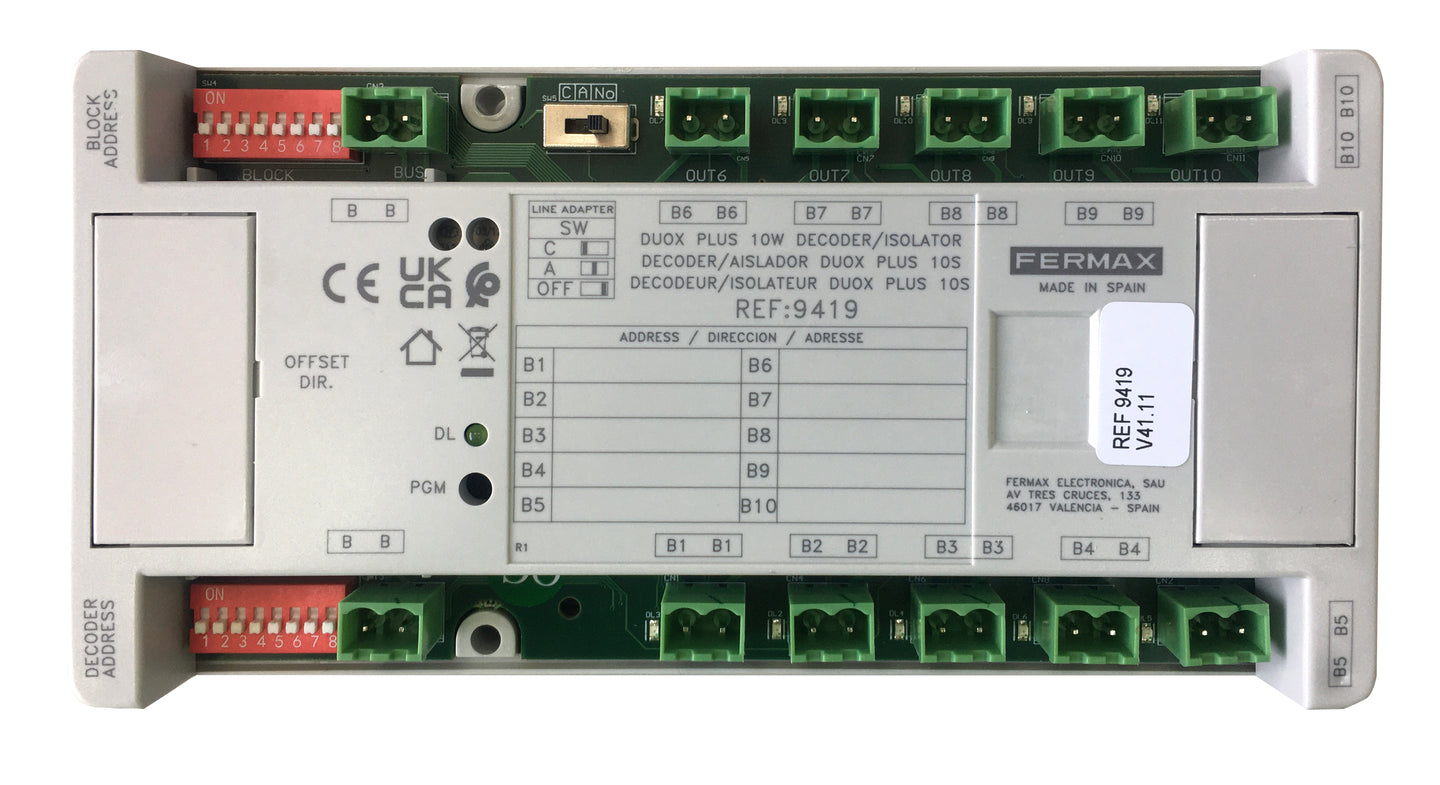 Decoder/aislador DUOX Plus 10S FERMAX