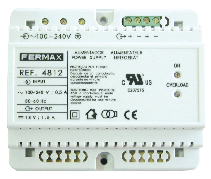 Alimentador DIN6 100-240VAC/18VDC-1,5A FERMAX